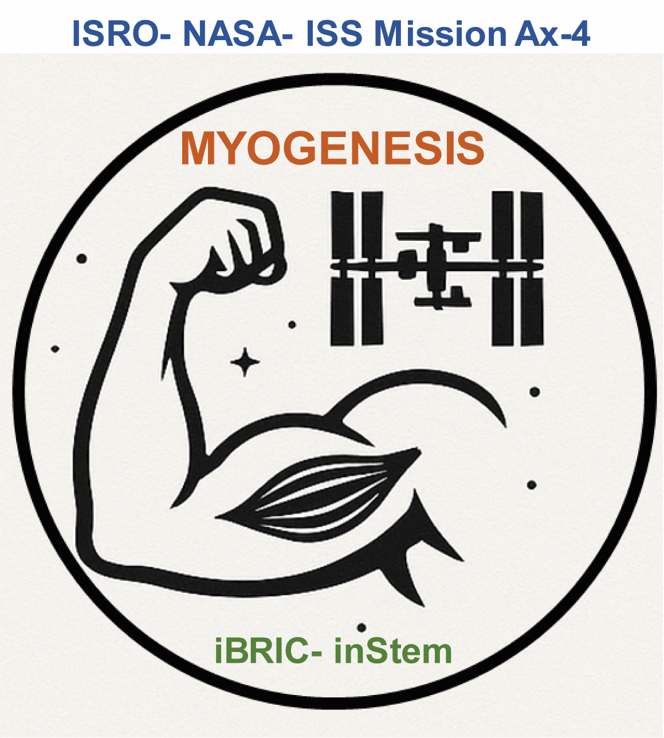 Project Myogenesis logo for the ISRO–NASA Axiom Mission 4 experiment aboard the International Space Station